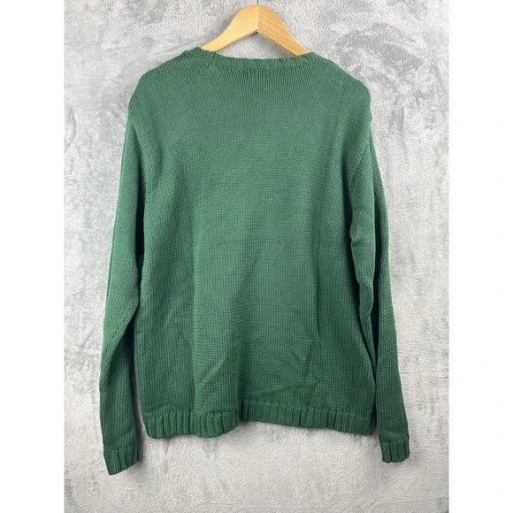 The Disney Store Mickey Mouse Crewneck Knit Sweater XL Green Applique Unisex - Picture 5 of 6